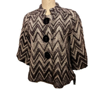 NWT Alexandra Bartlett wool blend jacket gray & black Sz M